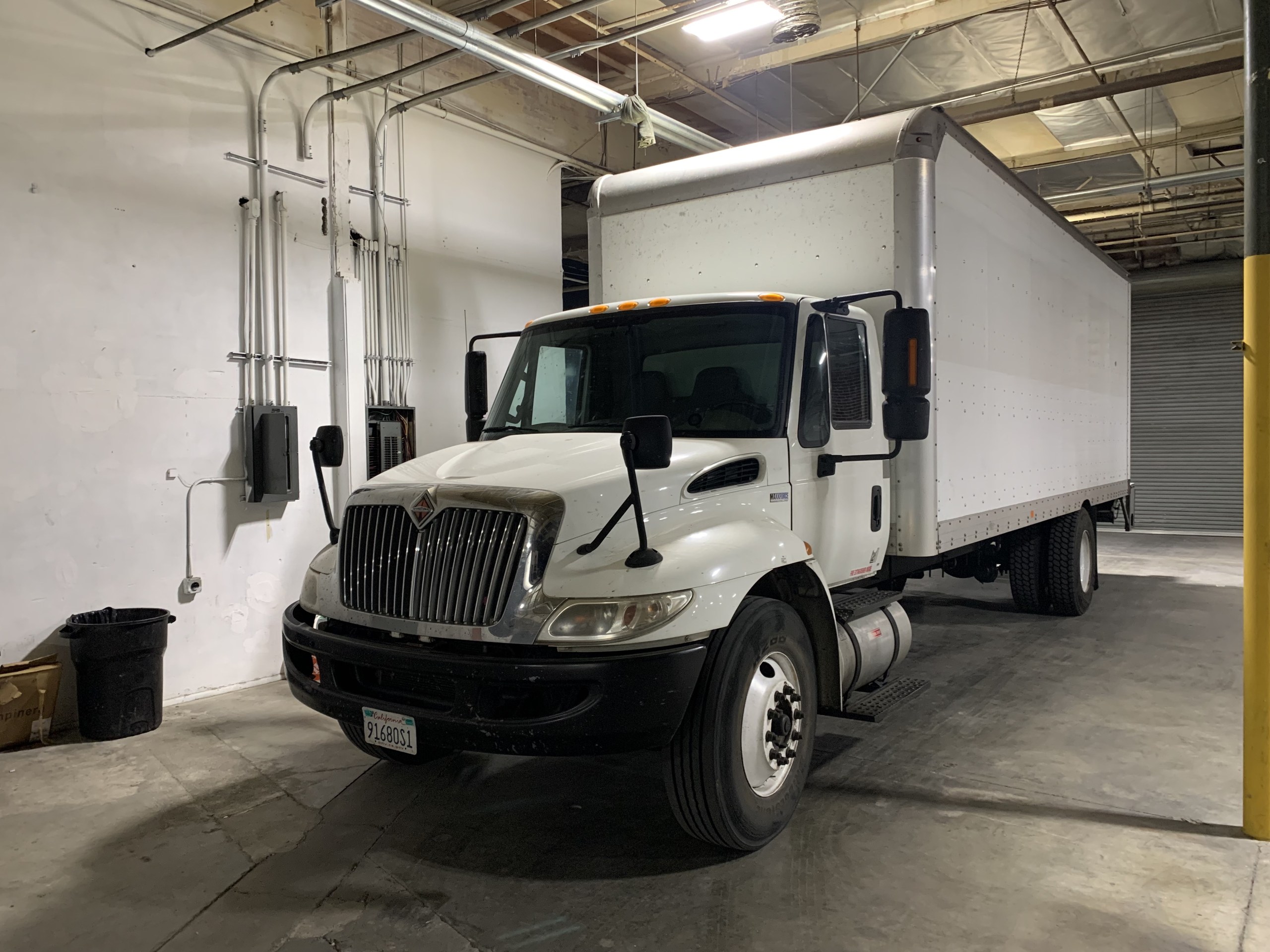 Grip Trucks 5 C&I Studios 7 ton International grip truck parked inside the Los Angeles studio