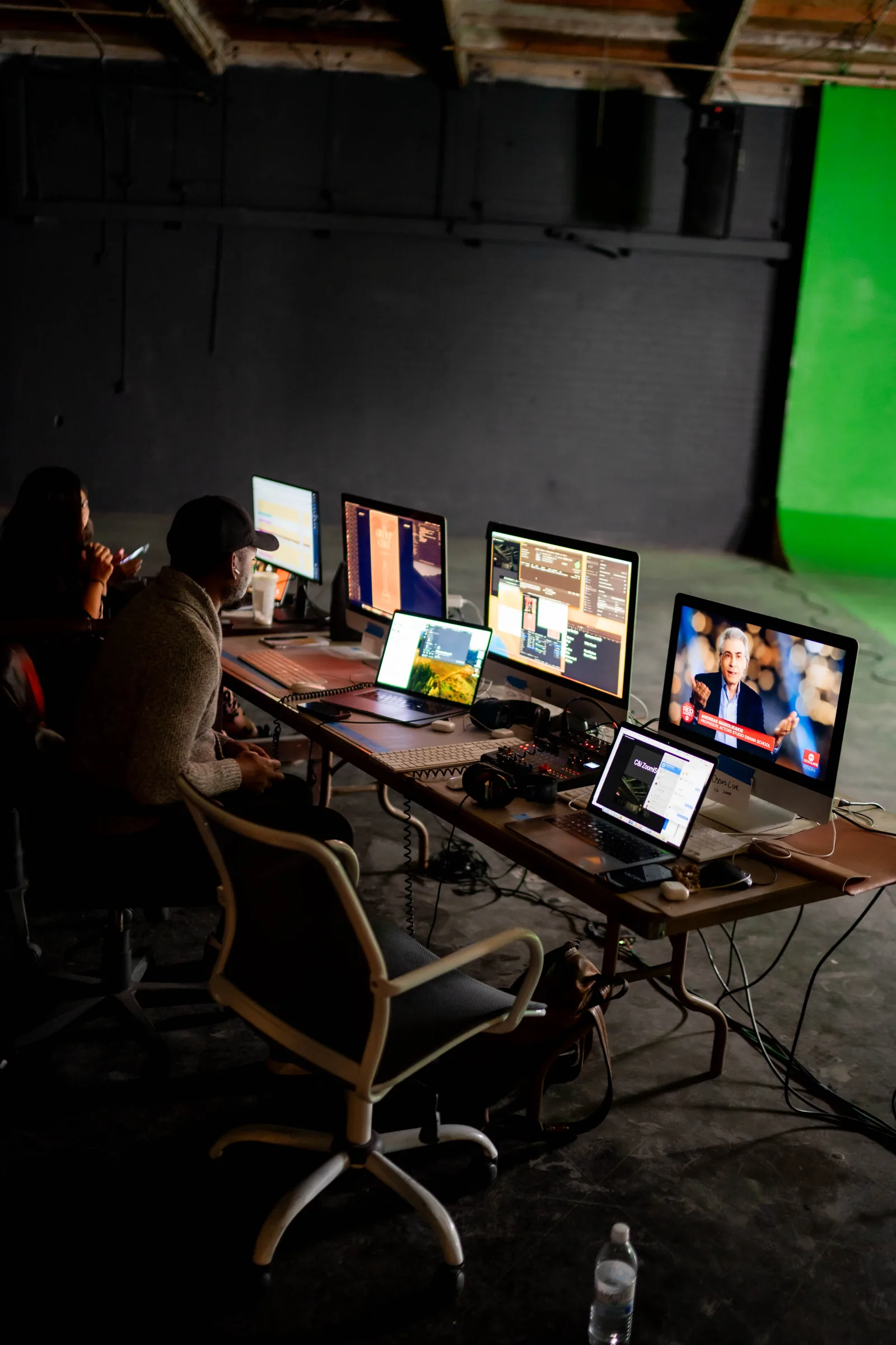 Live Streaming Production Company 4 Live broadcast control room with program and preview monitors in the studio