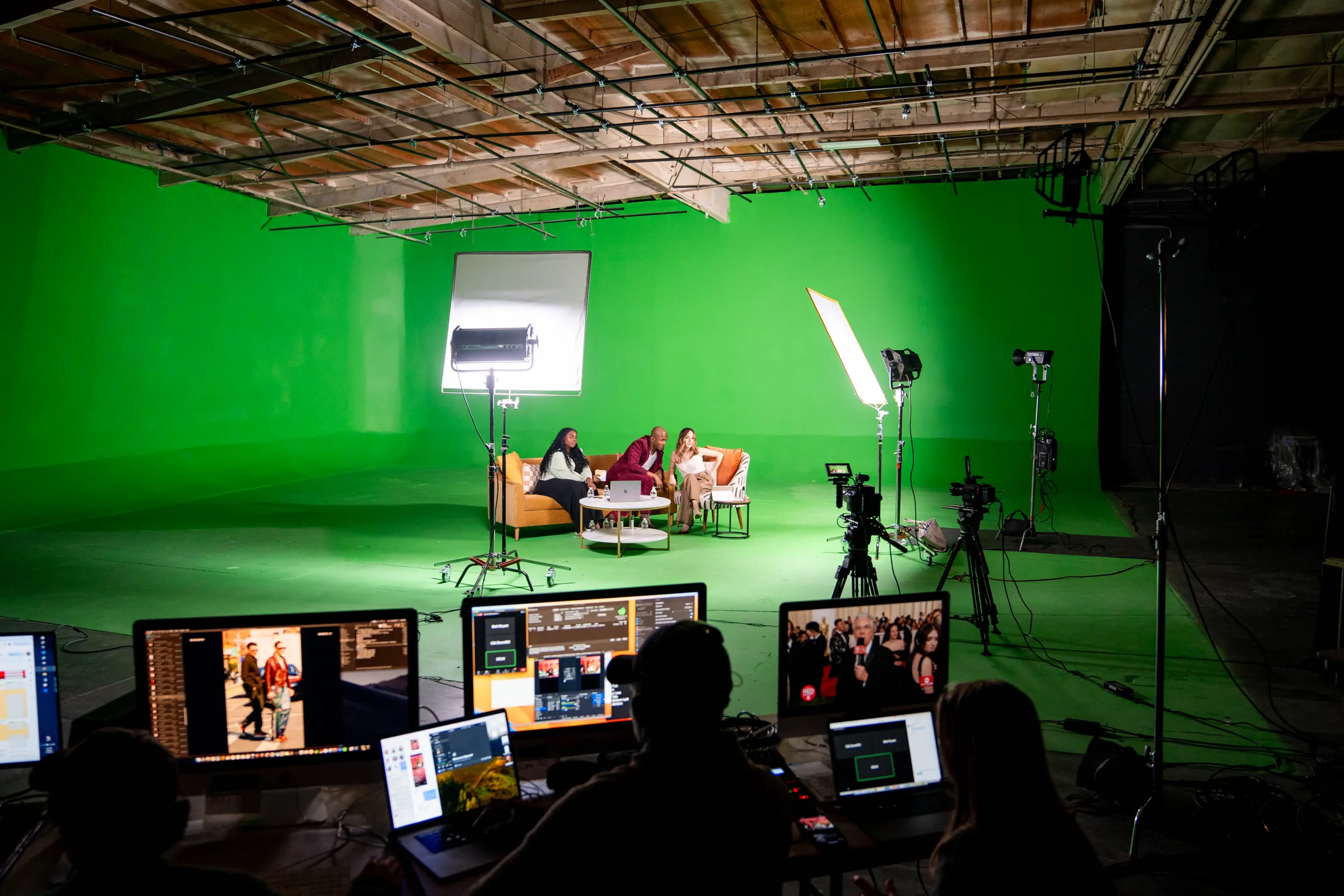 Live Streaming Production Company 11 Live stream control station with switcher monitors on the C&I Studios stage