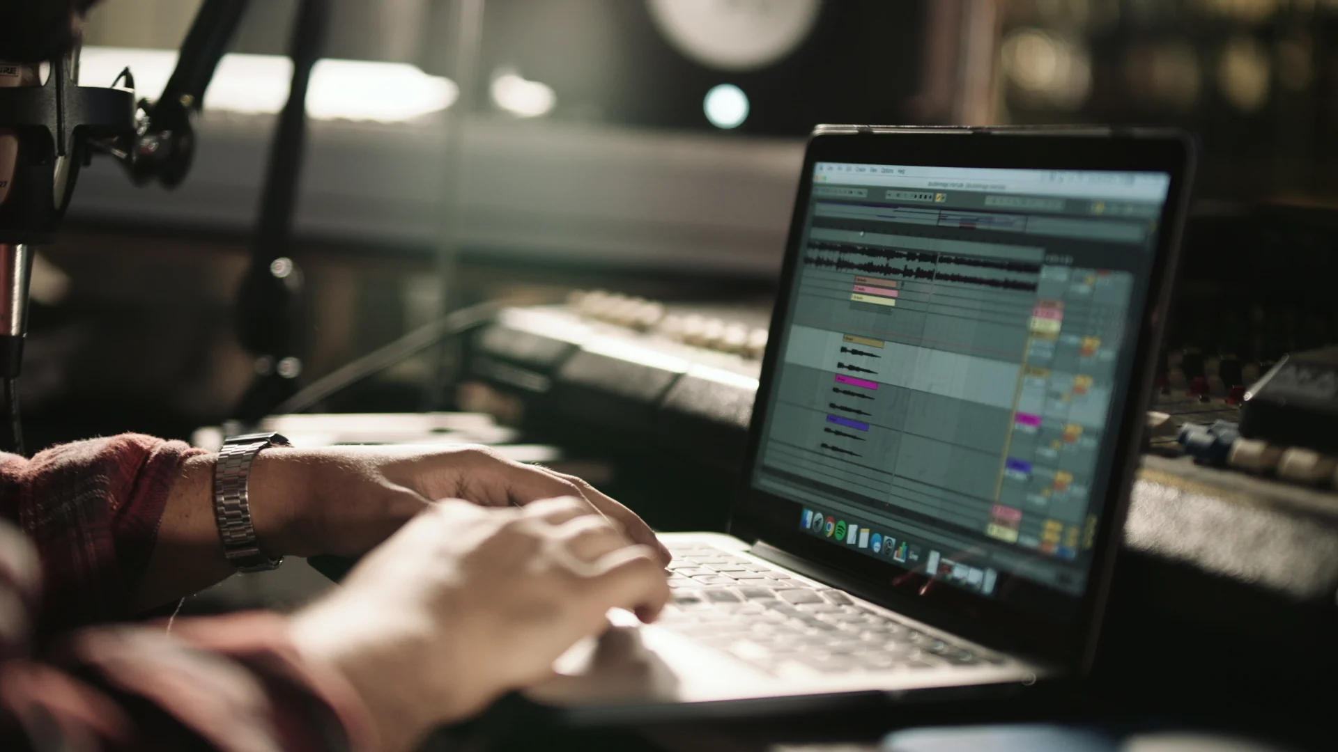 Share Your Budget Up Front 2 Audio session open on a laptop in a C&I Studios recording studio